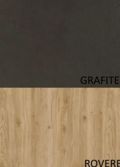 Parete attrezzata sospesa 262x220 cm rovere e grafite PAL20