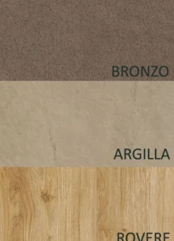 Parete attrezzata sospesa 276x210 cm argilla, bronzo e rovere PAL51