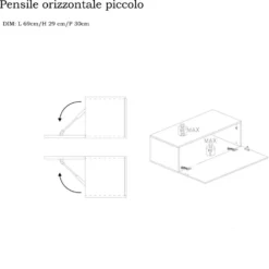 Parete attrezzata 290x210 cm con pensili grigio, grigio chiaro e piombo PAL41