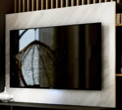 Parete attrezzata 240x185 cm nero quercia e marmo SU40