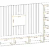 Parete attrezzata 220x148cm sospesa per salotto design moderno rovere e nero PAP143