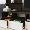 Parete attrezzato moderno bianco e rovere SILB