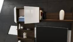 Parete attrezzato moderno bianco e rovere SILB
