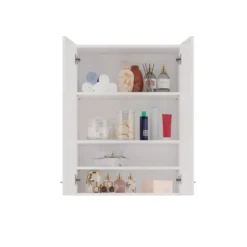 Pensile bagno moderno 64x90 cm con 4 ripiani bianco opaco PBT5