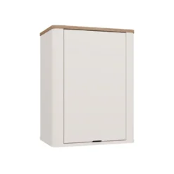 Pensile bagno moderno 48x63x30 cm con anta battente cashmere e rovere PBT9