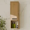 Pensile bagno salvaspazio 25,5x82x24 cm con vano a giorno rovere PBT7