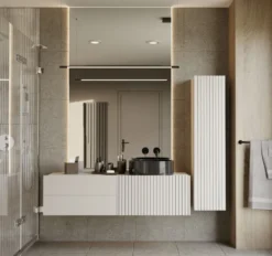Pensile bagno sospeso 31x135 cm con anta battente beige PBT4