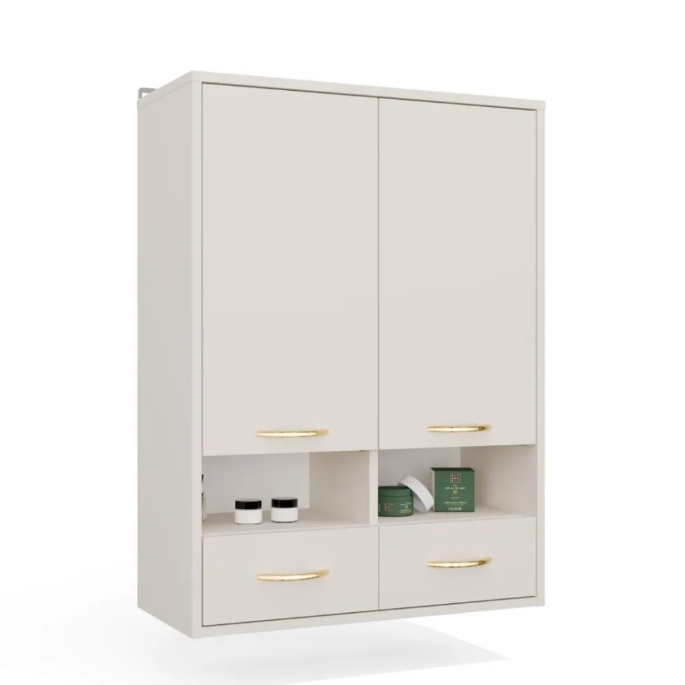 Pensile bagno sospeso 66x90x30 cm a doppia anta cashmere PBT2