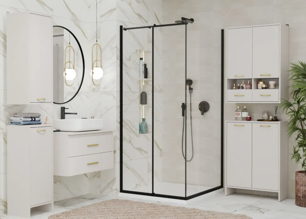 Pensile bagno sospeso 66x90x30 cm a doppia anta cashmere PBT2