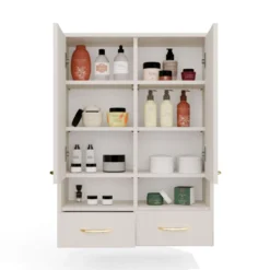 Pensile bagno sospeso 66x90x30 cm a doppia anta cashmere PBT2