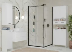 Pensile bagno sospeso 66x90x30 cm a doppia anta bianco opaco PBT2