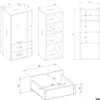 Pensile bagno sospeso 34x90x30 cm con 2 cassetti bianco opaco PBT1