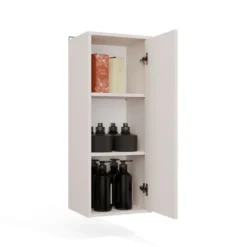 Pensile bagno sospeso 34x90x30 cm con anta battente cashmere PBT3
