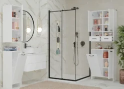 Pensile bagno sospeso 34x90x30 cm con anta battente bianco opaco PBT3