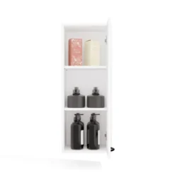 Pensile bagno sospeso 34x90x30 cm con anta battente bianco opaco PBT3