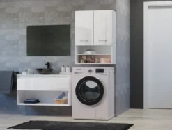 Pensile bagno sospeso 64x90x30 cm doppia anta bianco lucido PBT6