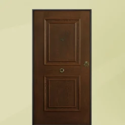 Porta blindata classe 3 da esterno in vetroresina noce e laminato 80/90x210 PB32