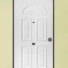 Porta blindata da esterno acciaio INOX in vetroresina e laminato noce 90x210 PB232