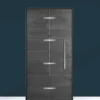 Porta blindata da esterno acciaio INOX in vetroresina e laminato noce 90x210 PB231