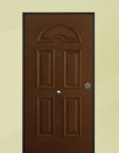 Porta blindata da esterno acciaio INOX in vetroresina noce 90x210 PB228