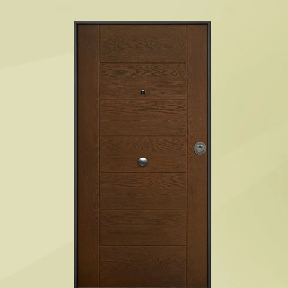 Porta blindata da esterno classe 3 in vetroresina noce 80/90x210 PB13