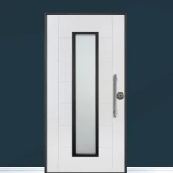 Porta blindata da esterno con vetro esterno bianco e interno laminato diversi colori 90x210 PB341