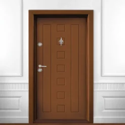 Porta blindata d’ingresso da esterno 90x200 noce PL64