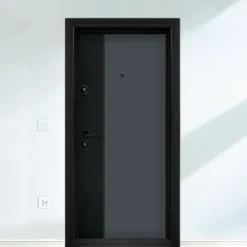 Porta blindata d’ingresso 95x205 grigia e nero PL63
