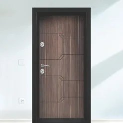 Porta blindata d’ingresso 90x200 marrone PL65