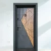 Porta blindata d’ingresso 90x200 nera e marrone PL68