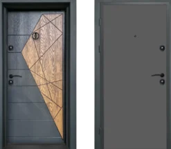 Porta blindata d’ingresso 90x200 nera e marrone PL68