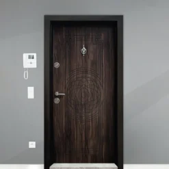Porta blindata effetto legno scuro PL15