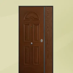 Porta blindata per esterno vetroresina noce e laminato diversi colori doppia anta 80+30/90+30x210 PB170
