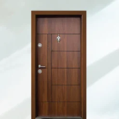 Porta blindata 200x90 effetto legno scuro PL16