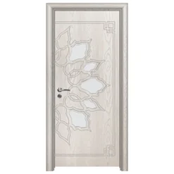 Porta da interno con vetro bianca effetto legno PIE18