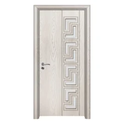 Porta da interno con vetro bianca effetto legno PIE26