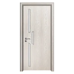 Porta da interno con vetro bianca effetto legno PIE30