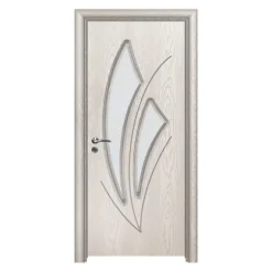 Porta da interno con vetro bianca effetto legno PIE22