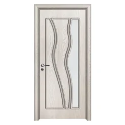 Porta da interno con vetro bianca effetto legno PIE20