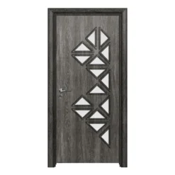 Porta da interno con vetro grigio scuro PIE24