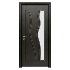 Porta da interno con vetro nera PIE20
