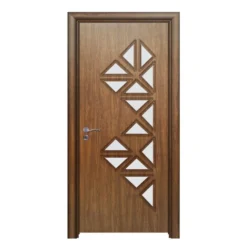 Porta da interno con vetro noce PIE24