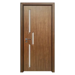 Porta da interno con vetro noce PIE30