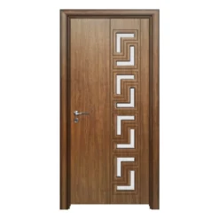Porta da interno con vetro noce PIE26