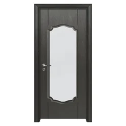 Porta da interno vetrata nera PIE2