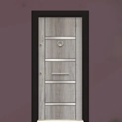 Porta d’ingresso blindata effetto legno chiaro PL53