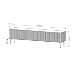 Porta tv moderno con anta a ribalta e 4 vani interni beige cashmere PTVLK27