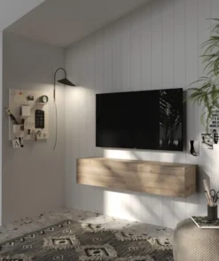 Porta tv sospeso 138x29 cm rovere PTL33