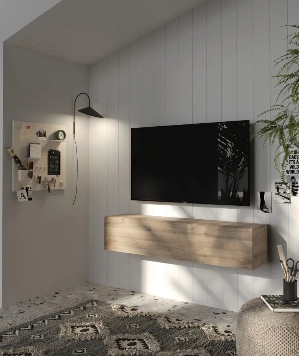 Porta tv sospeso 138x29 cm rovere PTL33