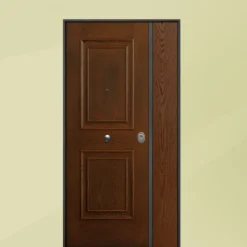 Portone blindato da esterno in vetroresina noce doppia anta 80+30/90+30x210 PB147